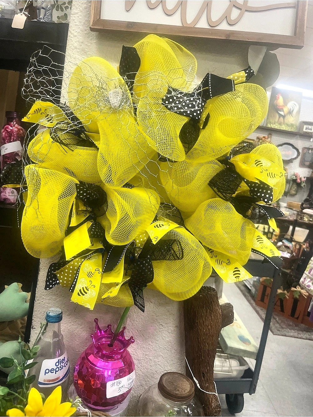 Yellow & Black bee wreath